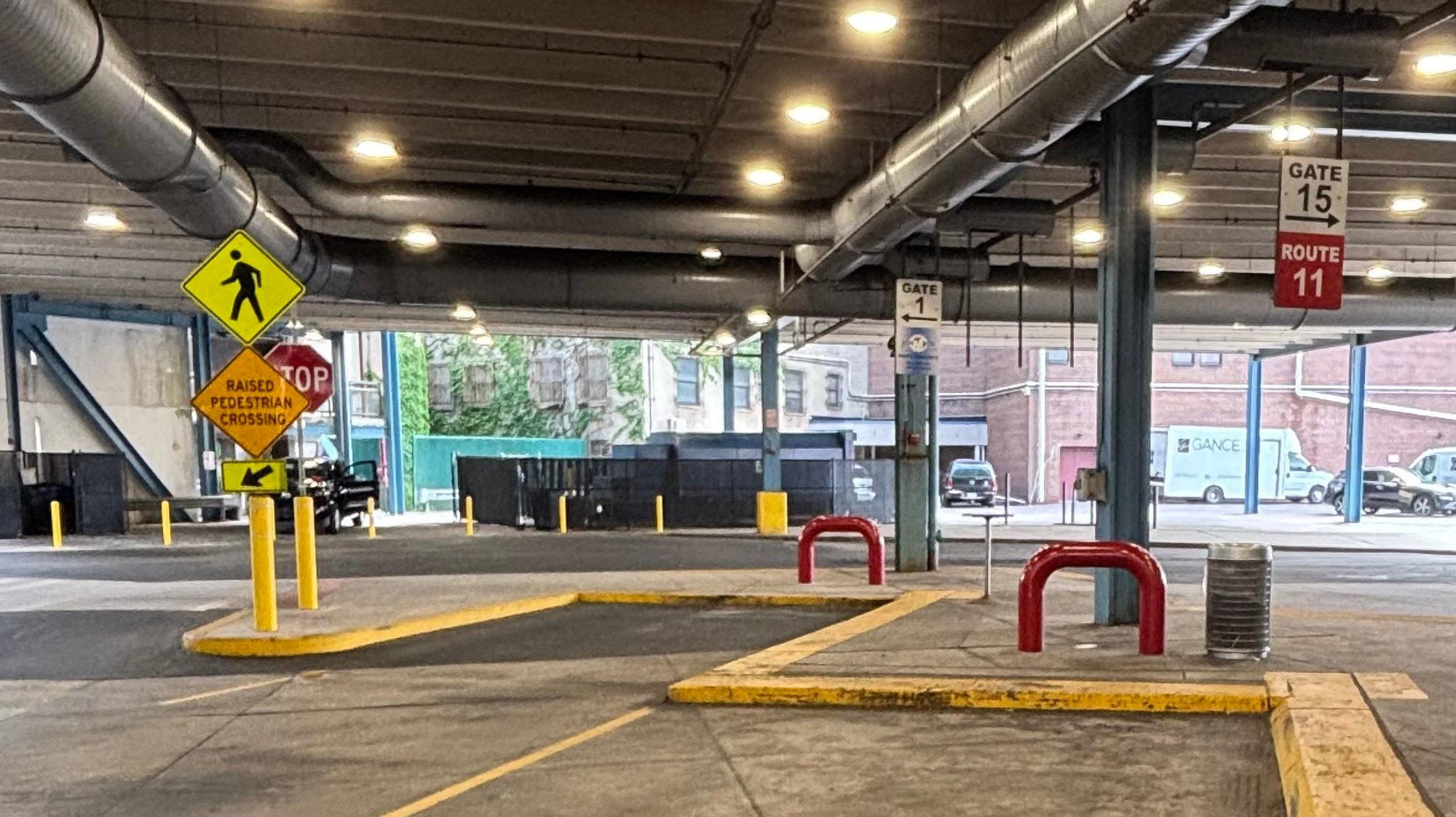 Wilkes-Barre PA location bus gates for loading and unloading