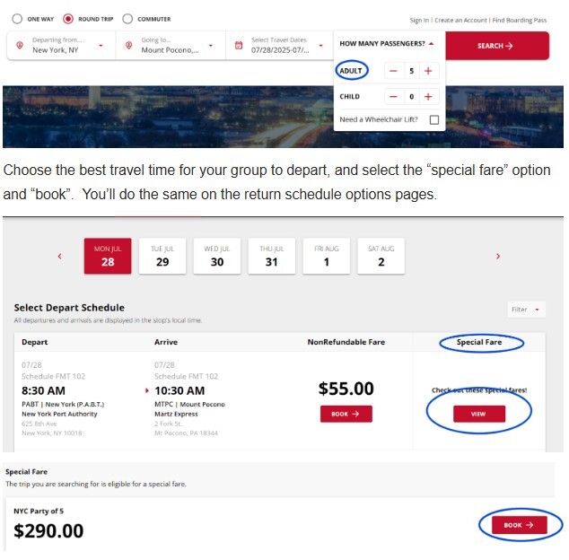 Party NYC Special how to book it