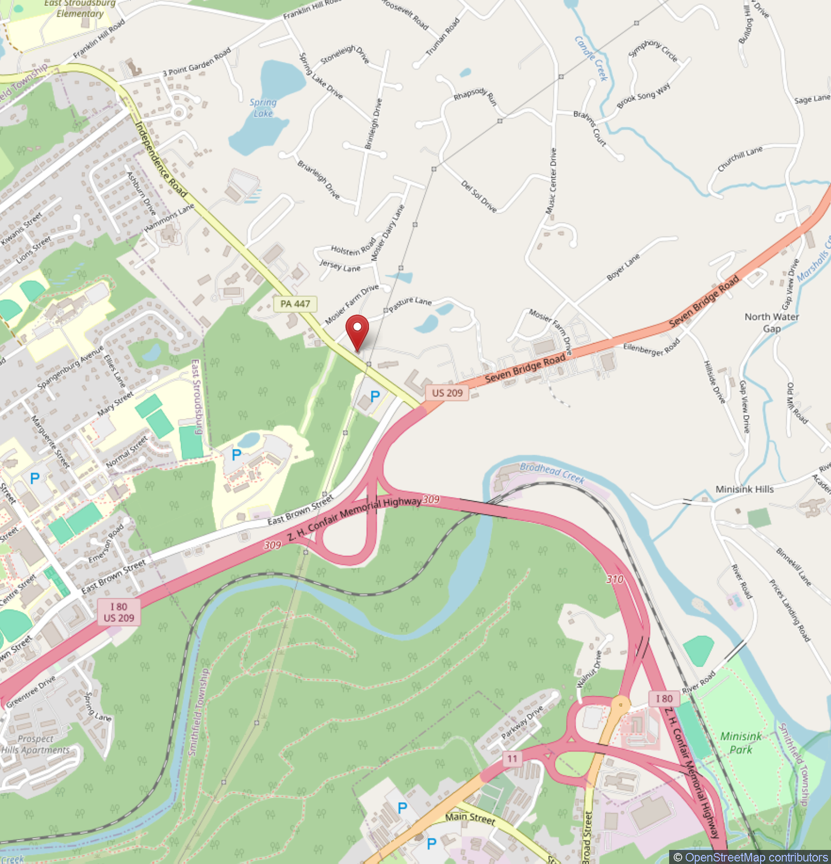 East Stroudsburg Park and Ride Map