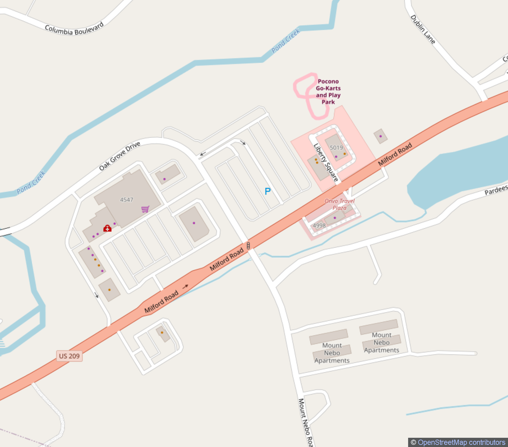 Marshalls Creek PA Map for Martz Bus pick up location