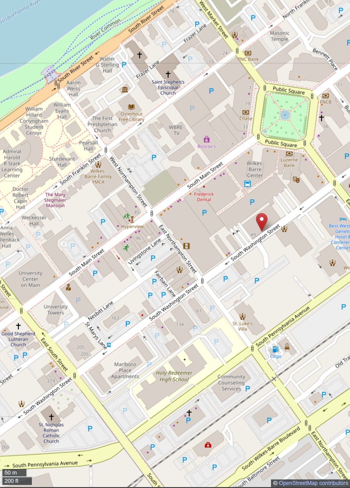 Wilkes-Barre map